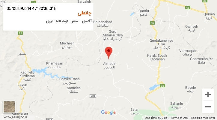 روستای جانعلی بر روی نقشه
