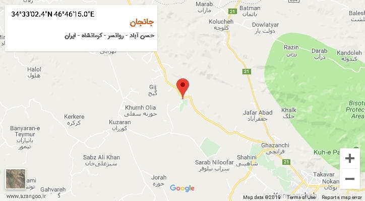 روستای جانجان بر روی نقشه