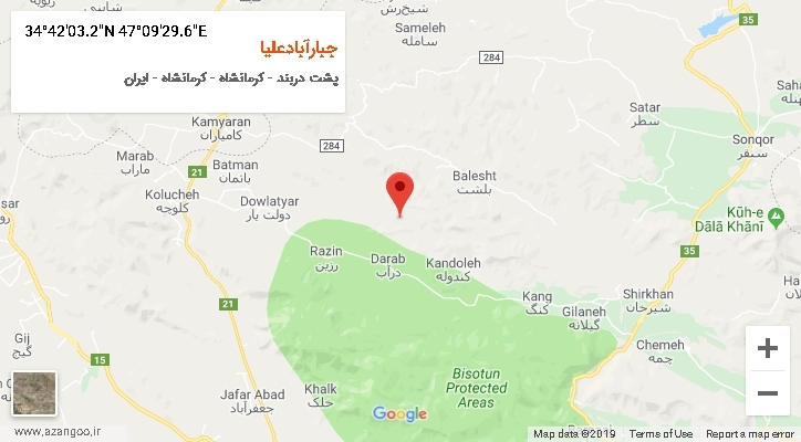 روستای جبارآبادعلیا بر روی نقشه