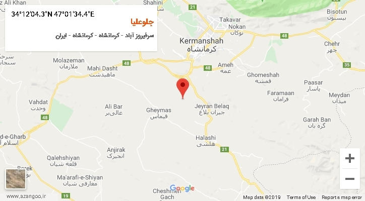 روستای جلوعلیا بر روی نقشه