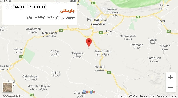 روستای جلوسفلی بر روی نقشه