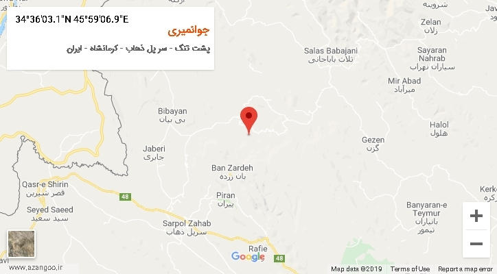 روستای جوانمیری بر روی نقشه