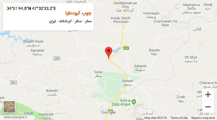 روستای جوب کبودعلیا بر روی نقشه