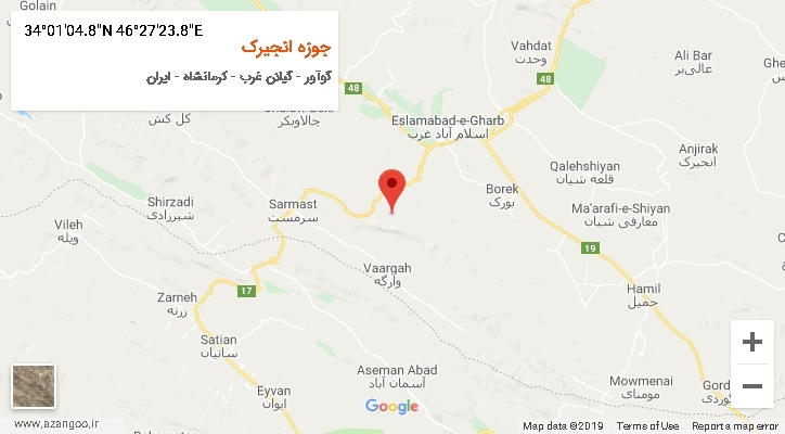 روستای جوزه انجیرک بر روی نقشه