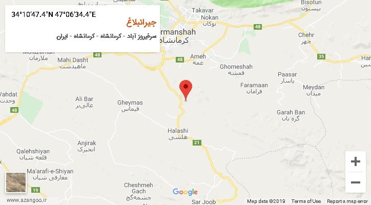 روستای جیرانبلاغ بر روی نقشه