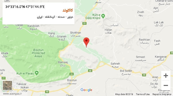 روستای کاکاوند بر روی نقشه