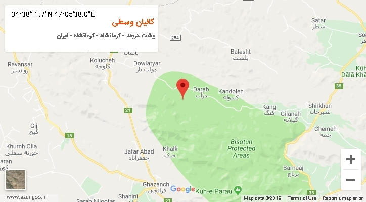 روستای کالیان وسطی بر روی نقشه