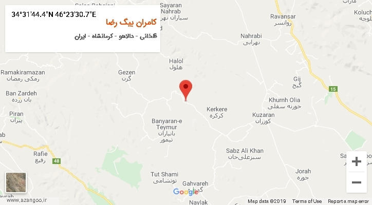 روستای کامران بیگ رضا بر روی نقشه