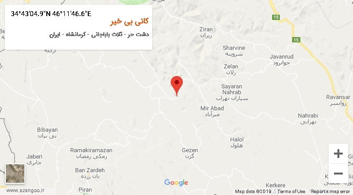 روستای کانی بی خیر بر روی نقشه