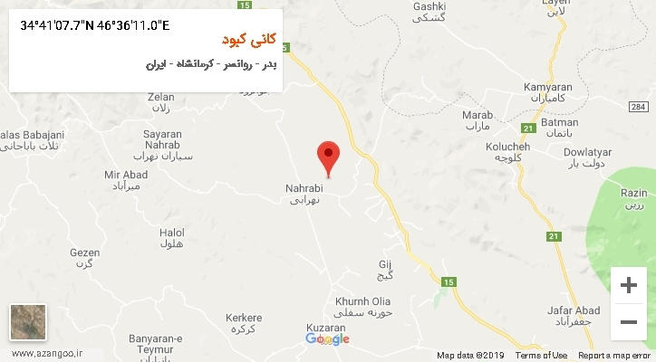 روستای کانی کبود بر روی نقشه