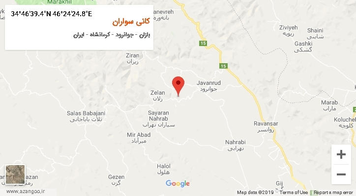 روستای کانی سواران بر روی نقشه