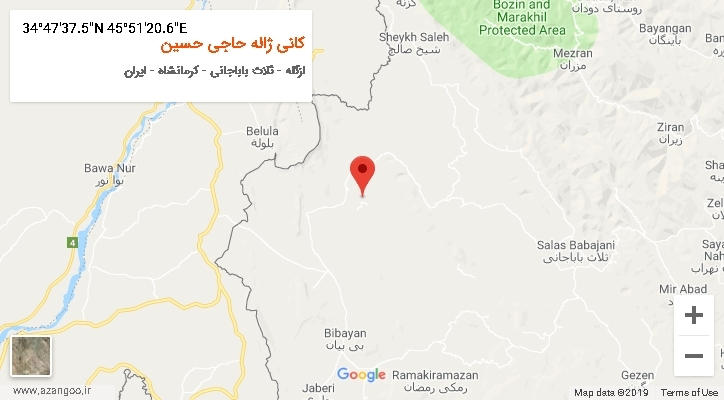 روستای کانی ژاله حاجی حسین بر روی نقشه