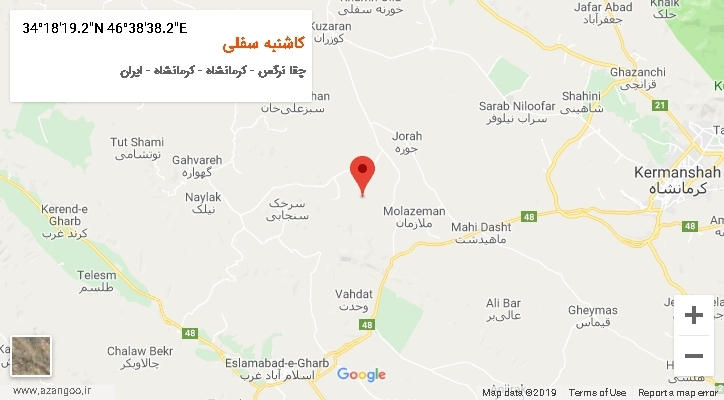روستای کاشنبه سفلی بر روی نقشه