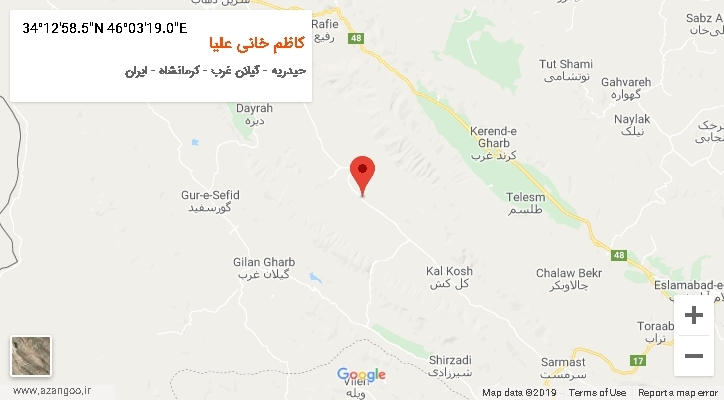 روستای کاظم خانی علیا بر روی نقشه