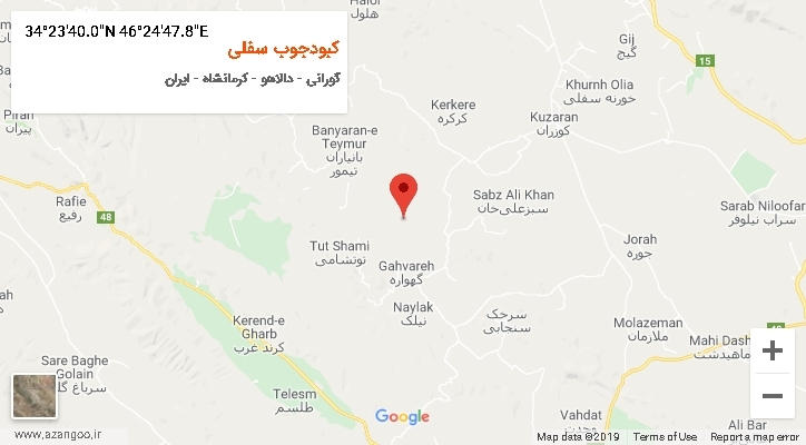 روستای کبودجوب سفلی بر روی نقشه