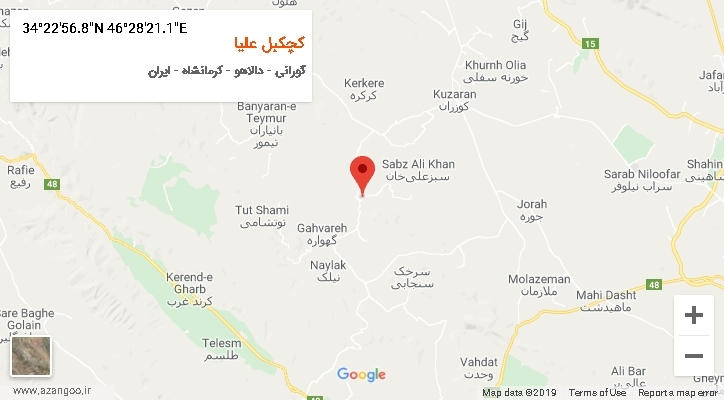 روستای کچکبل علیا بر روی نقشه