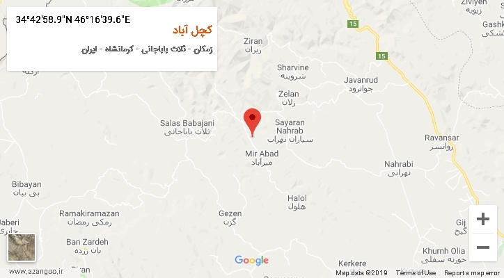 روستای کچل آباد بر روی نقشه