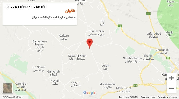 روستای خالوان بر روی نقشه