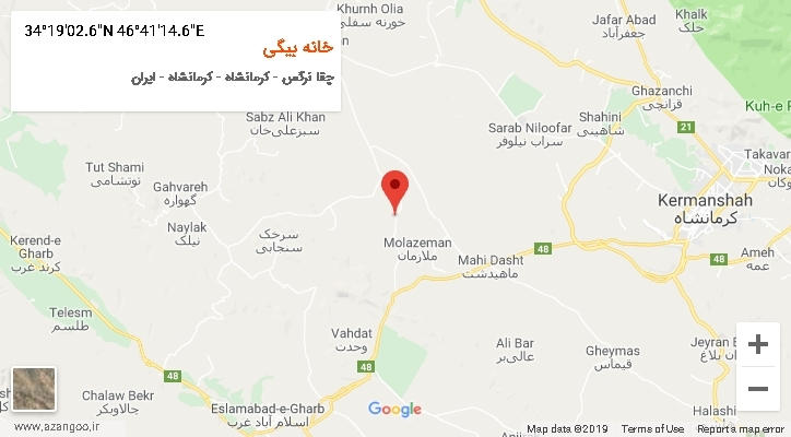 روستای خانه بیگی بر روی نقشه