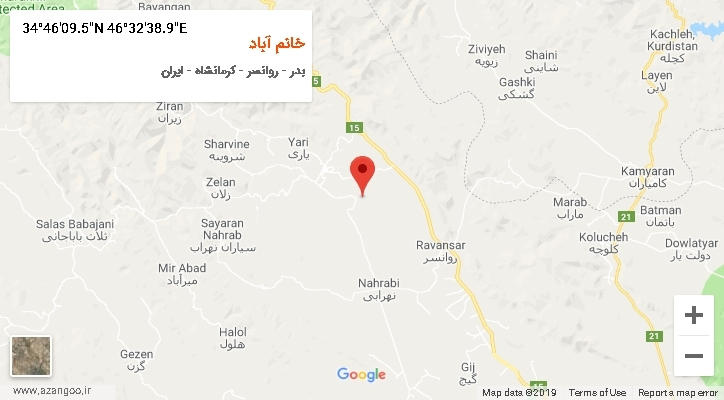 روستای خانم آباد بر روی نقشه