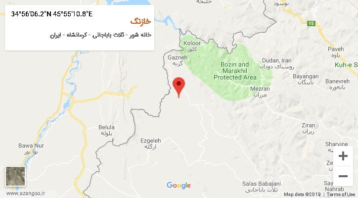 روستای خازنگ بر روی نقشه
