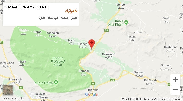 روستای خدرآباد بر روی نقشه