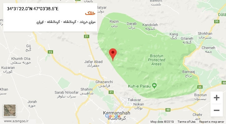 روستای خلک بر روی نقشه