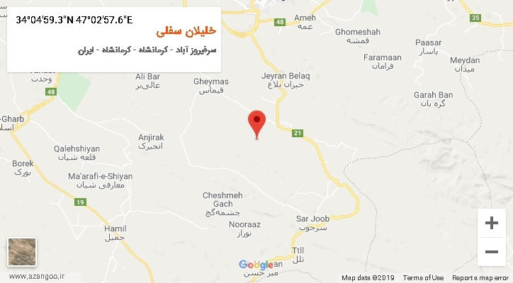 روستای خلیلان سفلی بر روی نقشه