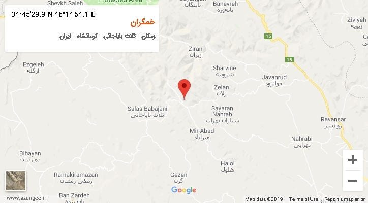 روستای خمگران بر روی نقشه