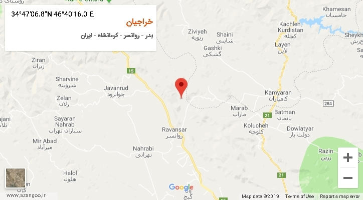 روستای خراجیان بر روی نقشه