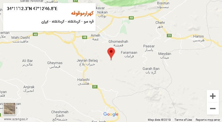 روستای کهرارموقوفه بر روی نقشه