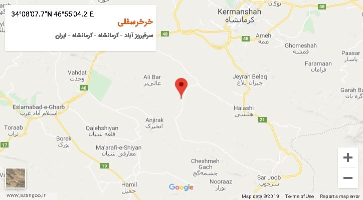 روستای خرخرسفلی بر روی نقشه
