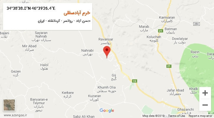 روستای خرم آبادسفلی بر روی نقشه