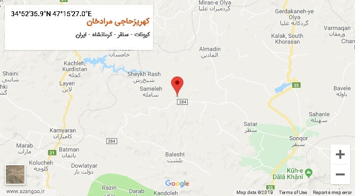 روستای کهریزحاجی مرادخان بر روی نقشه