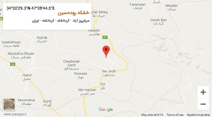 روستای خشکه رودحسین بر روی نقشه
