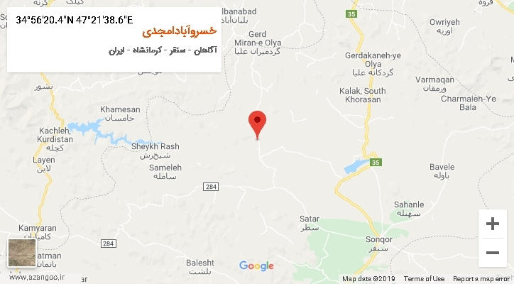 روستای خسروآبادامجدی بر روی نقشه
