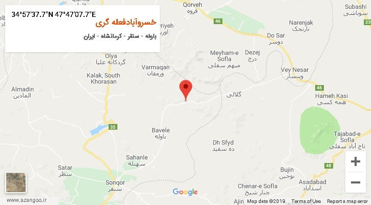 روستای خسروآبادفعله گری بر روی نقشه