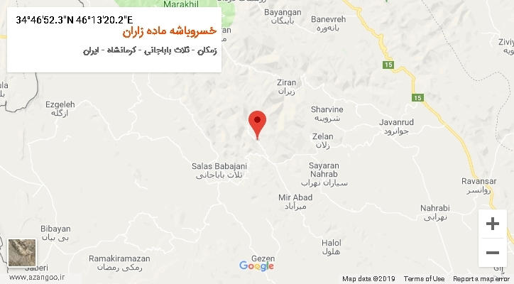 روستای خسروباشه ماده زاران بر روی نقشه