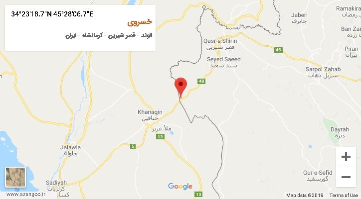 روستای خسروی بر روی نقشه