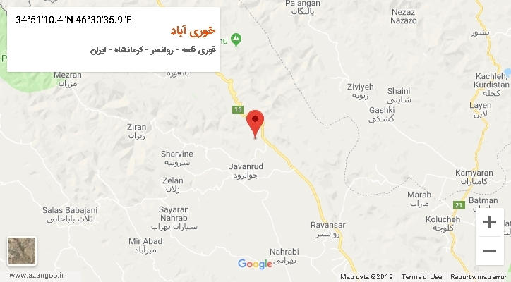 روستای خوری آباد بر روی نقشه