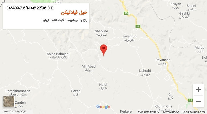 روستای خیل فیادکیکن بر روی نقشه