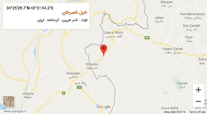 روستای خیل ناصرخان بر روی نقشه