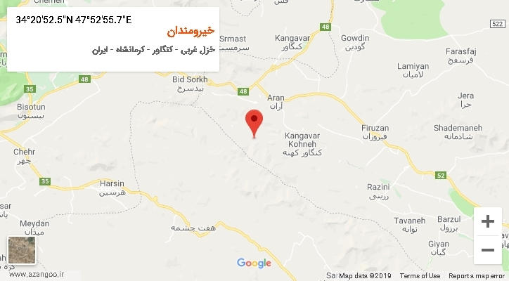روستای خیرومندان بر روی نقشه