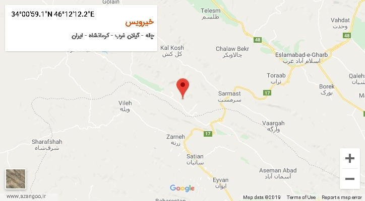 روستای خیرویس بر روی نقشه