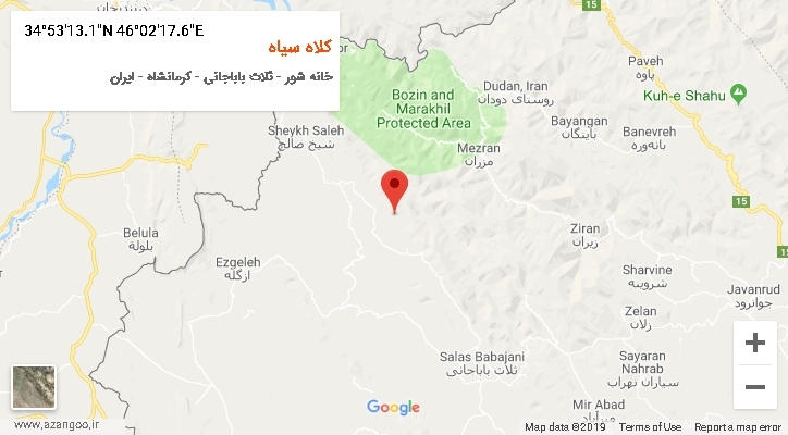 روستای کلاه سیاه بر روی نقشه