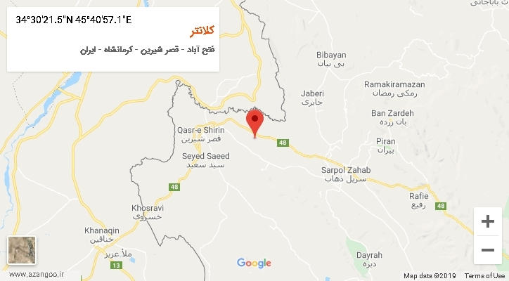 روستای کلانتر بر روی نقشه
