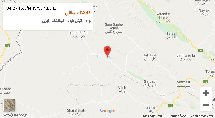 روستای کلاشک سفلی بر روی نقشه
