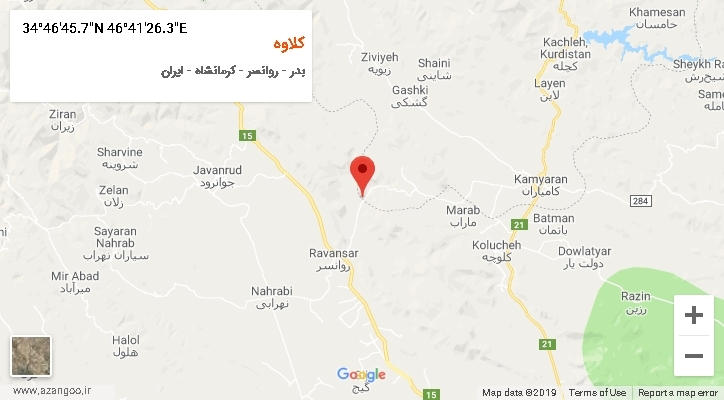 روستای کلاوه بر روی نقشه
