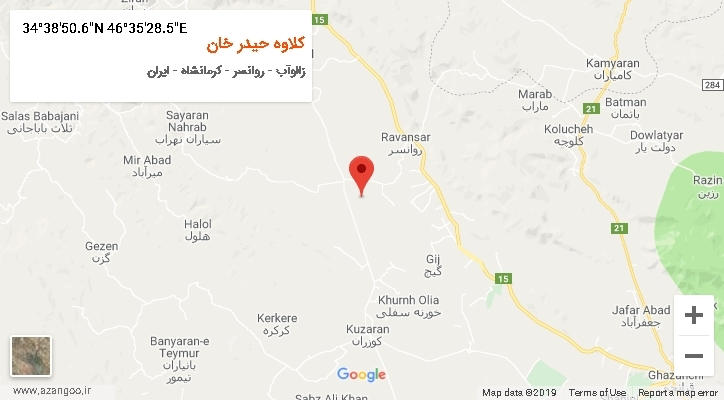 روستای کلاوه حیدر خان بر روی نقشه