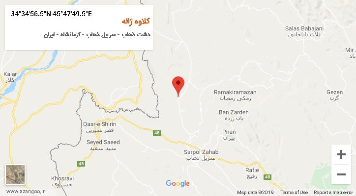 روستای کلاوه ژاله بر روی نقشه